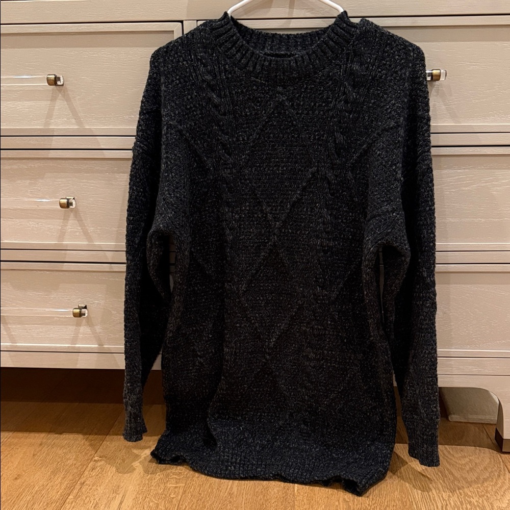 SHEIN Black Cable Knit Mini Dress